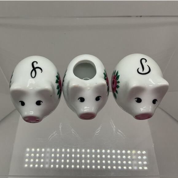 VTG Brinns of PA Salt and Pepper Shaker Set w Toothpick Holder - Picture 3 of 10